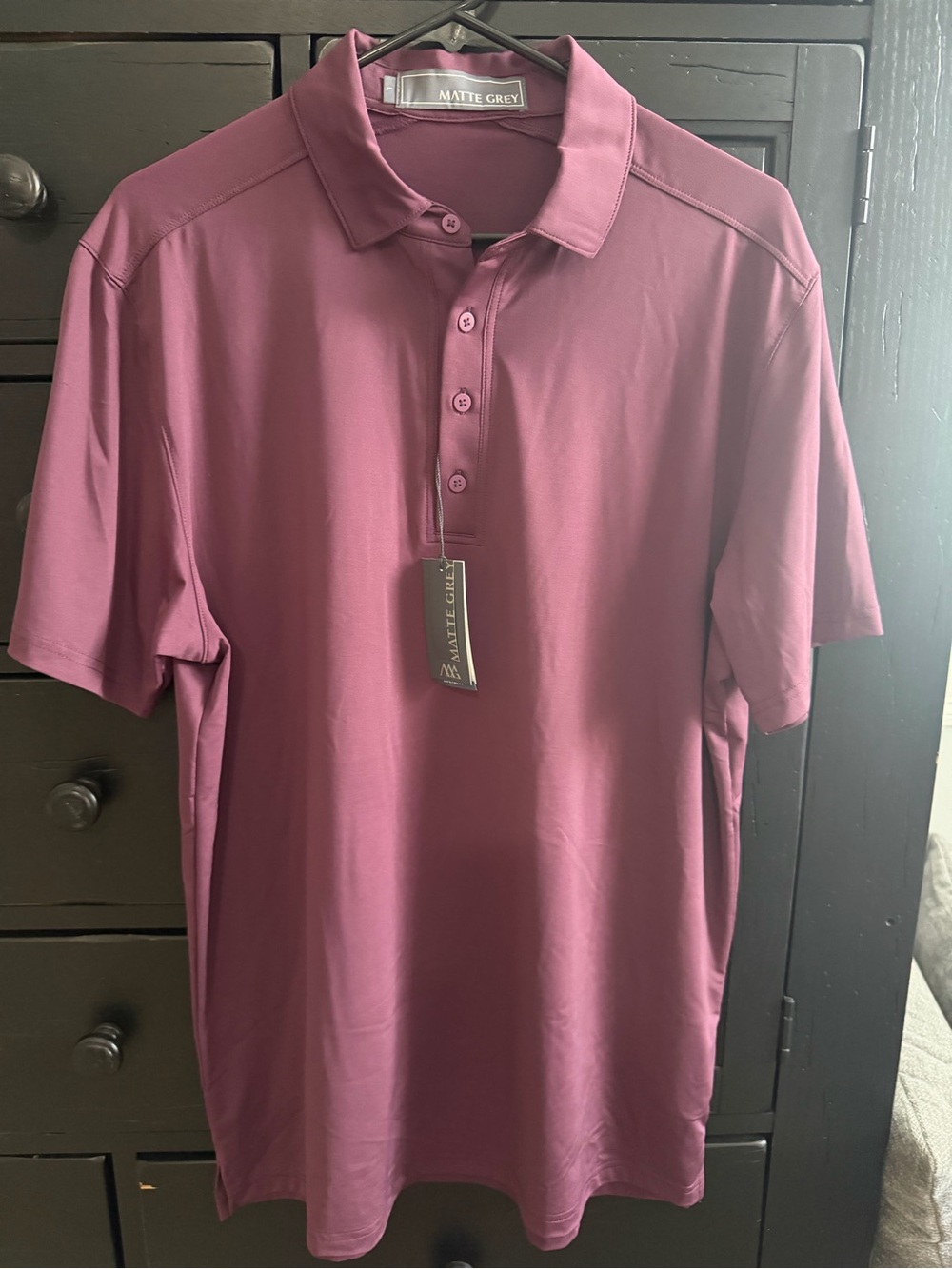 Matte Grey Men’s Plum Polo Shirt